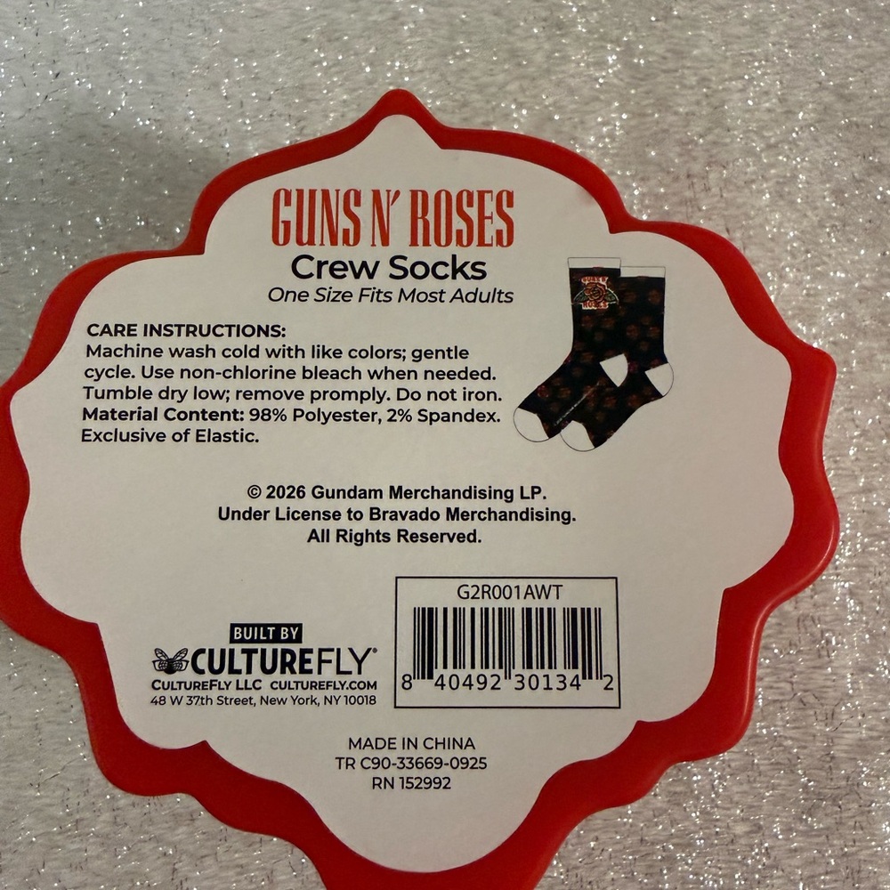 Guns N' Roses Red Rose Socks - Picture 3 of 3